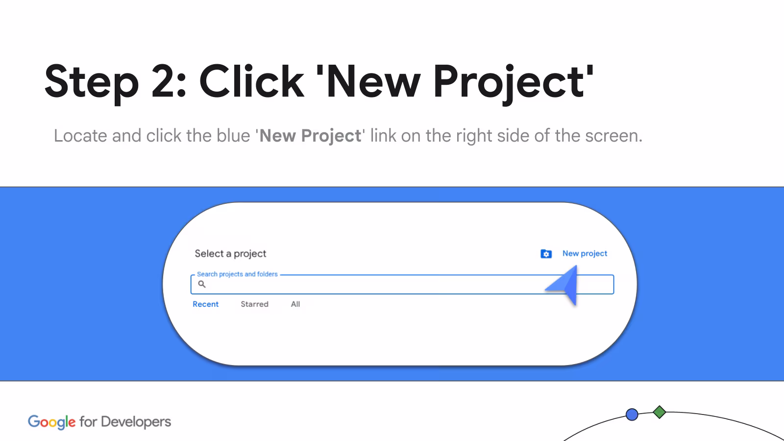New Project link in the project picker